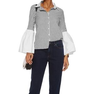 WALTER BAKER Denzel Striped Cotton Button Down Shirt Top Size S